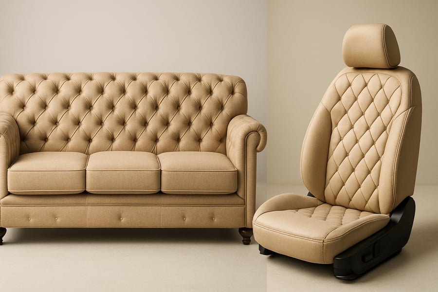 Beautifully upholstered sofa and car seat Beautifully upholstered sofa and car seat